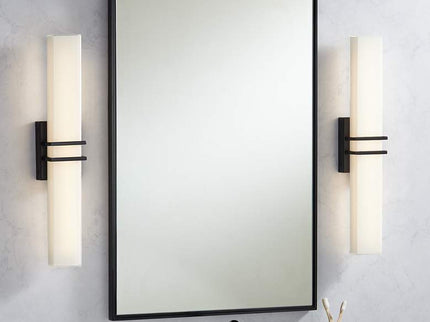 Possini Euro Exeter 24" High Black LED Bathroom Vanity Light Set of 2