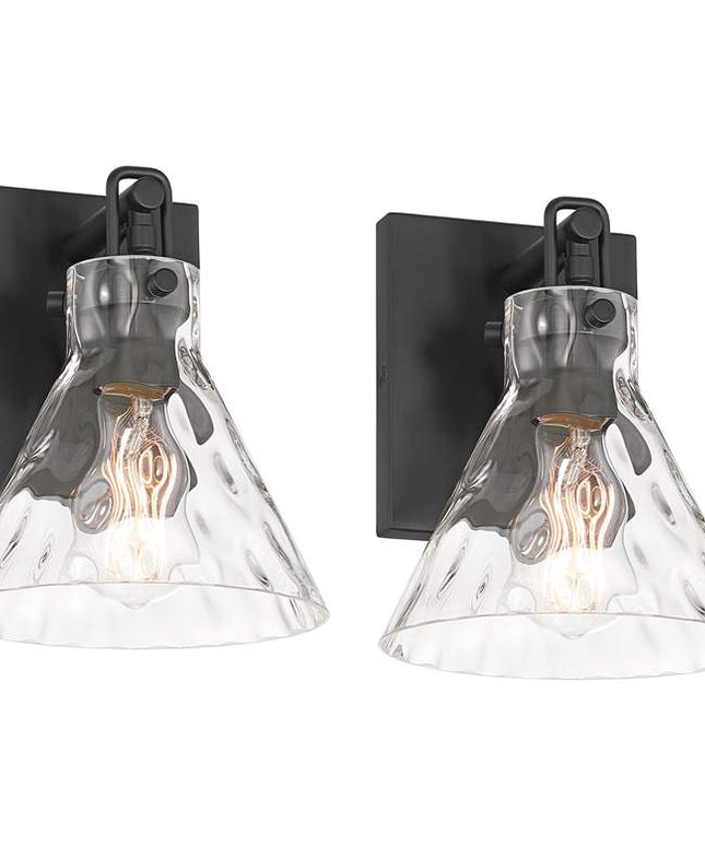 Possini Euro Ishii 9 1/4" Wide Matte Black Wall Sconce Set of 2