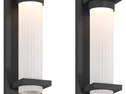 Possini Euro Kathleen 14" High Sand Black LED Wall Sconce Set of 2