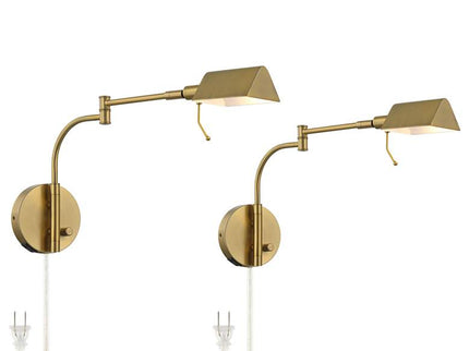 Possini Euro Keegan Plug-In Wall Lamps with Dual USB Ports Set of 2