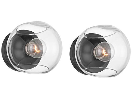 Possini Euro Michaelis 6 1/4" High Black Wall Sconce Set of 2