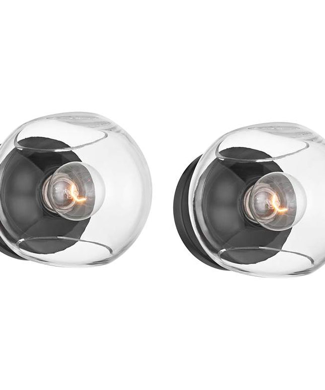 Possini Euro Michaelis 6 1/4" High Black Wall Sconce Set of 2