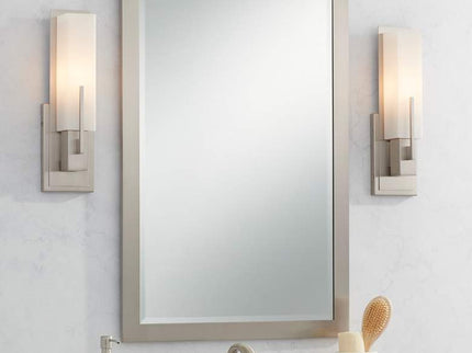 Possini Euro Midtown 15" High Satin Nickel Wall Sconce Set of 2