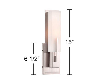 Possini Euro Midtown 15" High Satin Nickel Wall Sconce Set of 2