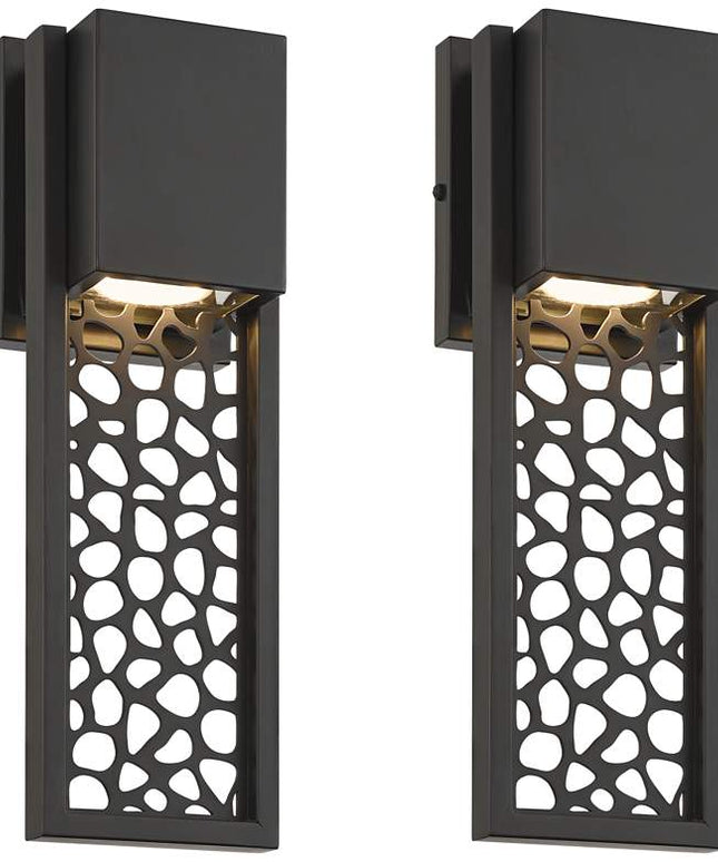 Possini Euro Miele 16" High Matte Black Wall Sconce Set of 2