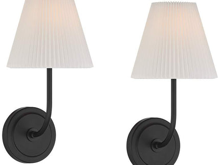 Possini Euro Nina 14" High Matte Black Wall Sconce Set of 2