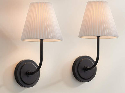 Possini Euro Nina 14" High Matte Black Wall Sconce Set of 2