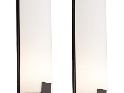 Possini Euro Rigdon 19 1/2"H Bronze & White Wall Sconce Set of 2