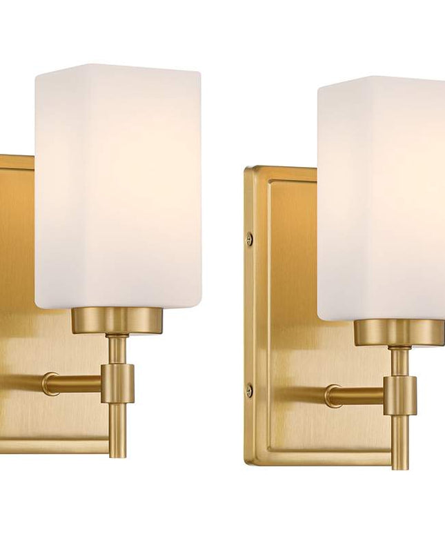 Possini Euro Salo 9 3/4" High Gold Wall Sconce Set of 2