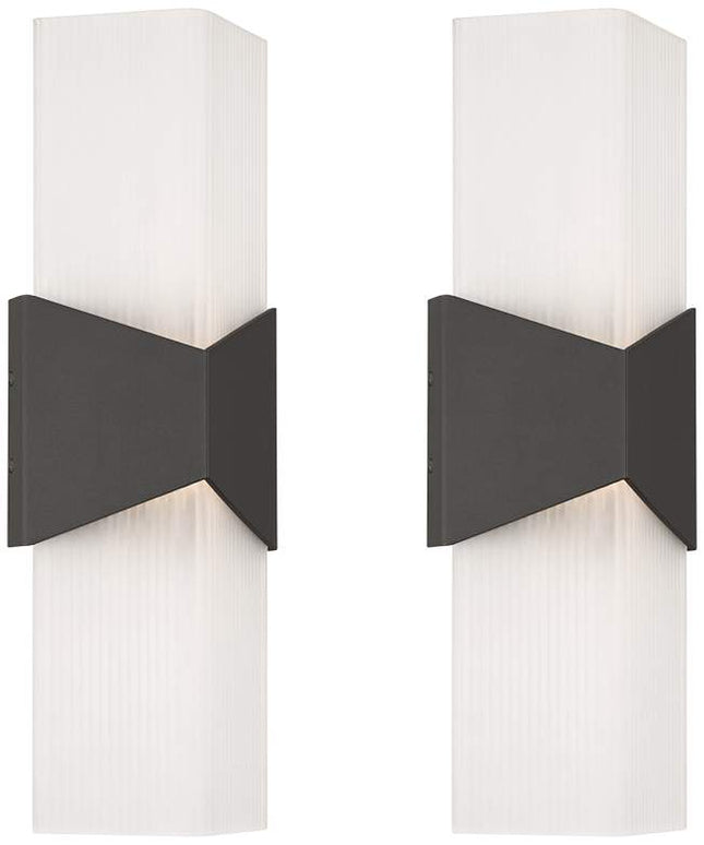 Possini Euro Tux 18" High Black and White LED Wall Sconce Set of 2