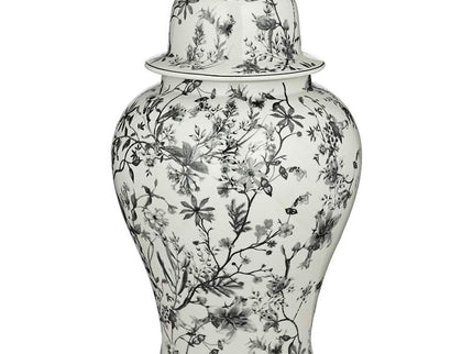 Prentiss Black and White 2-Piece Ceramic Ginger Jar Set