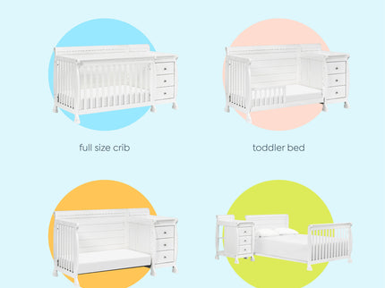 M5582W,DaVinci,Kalani 4-in-1 Convertible Crib & Changer in White