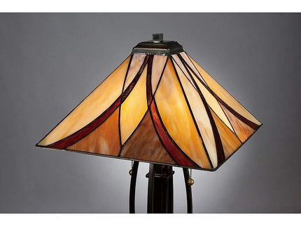 Quoizel Ashville 25" High Bronze Art Glass Tiffany-Style Table Lamp