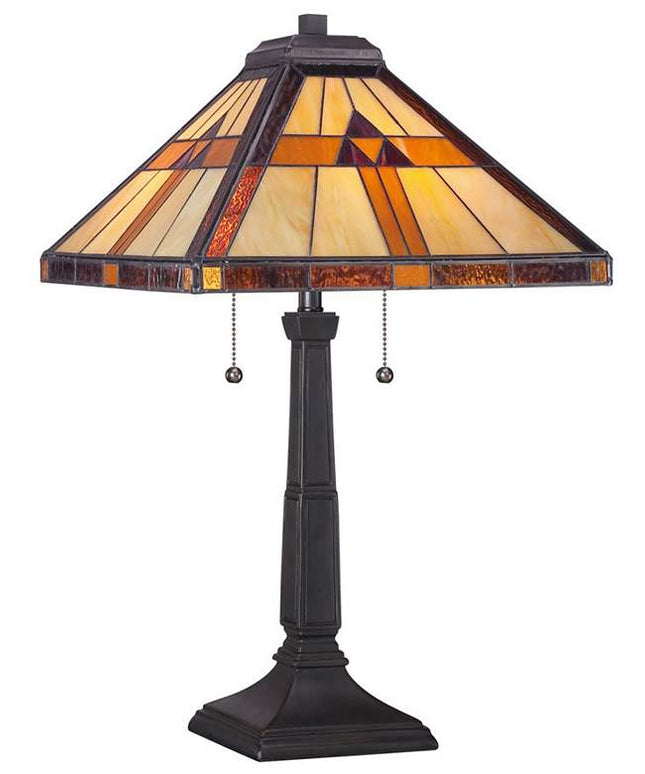 Quoizel Bryant 23" High Bronze Tiffany-Style Architectural Table Lamp