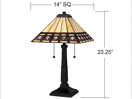 Quoizel Chardonnay 23" High 2-Light Matte Black Mission Table Lamp