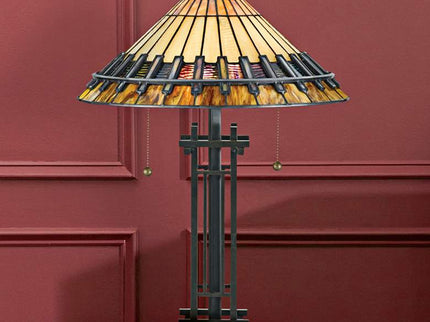 Quoizel Chastain 22 1/2" High Arts and Crafts Tiffany-Style Table Lamp