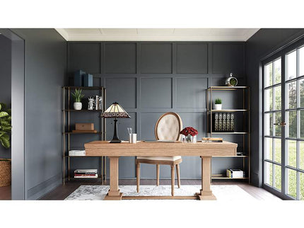 Quoizel Edith 24 1/2" High Matte Black Art Glass Mission Table Lamp