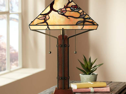 Quoizel Grove Park 23 1/2" High Art Glass Tiffany-Style Table Lamp