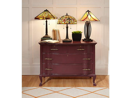 Quoizel Kami Floral 23" Vintage Bronze Tiffany-Style Glass Table Lamp