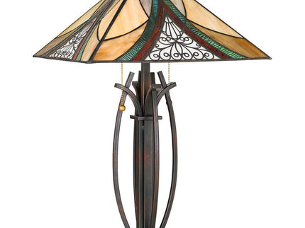 Quoizel Orleans 24 3/4" High Valiant Bronze Tiffany-Style Table Lamp