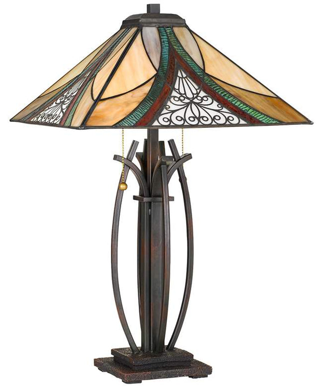 Quoizel Orleans 24 3/4" High Valiant Bronze Tiffany-Style Table Lamp