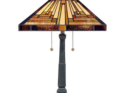 Quoizel Stephen 23" Vintage Mission Bronze Tiffany-Style Table Lamp