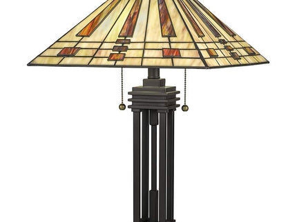 Quoizel Stevie 24 1/4" Bronze and Art Glass Tiffany-Style Table Lamp