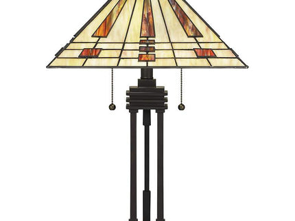 Quoizel Stevie 24 1/4" Bronze and Art Glass Tiffany-Style Table Lamp