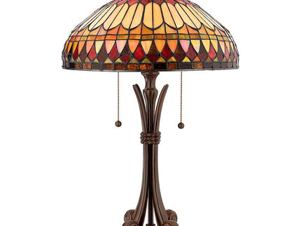 Quoizel Western Place 26 1/2" Bronze Tiffany-Style Glass Table Lamp
