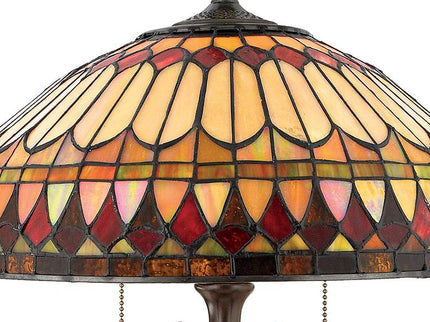 Quoizel Western Place 26 1/2" Bronze Tiffany-Style Glass Table Lamp