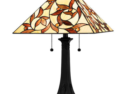 Quoizel Zion Matte Black Tiffany Table Lamp