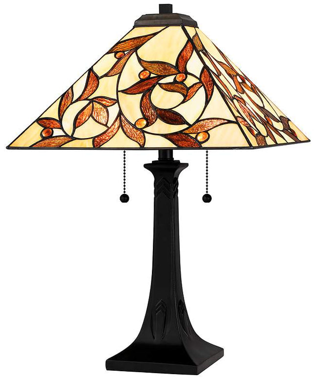 Quoizel Zion Matte Black Tiffany Table Lamp