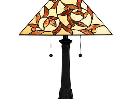 Quoizel Zion Matte Black Tiffany Table Lamp