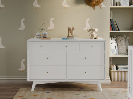 M15916W,Palma 7-Drawer Double Dresser  Assembled in White