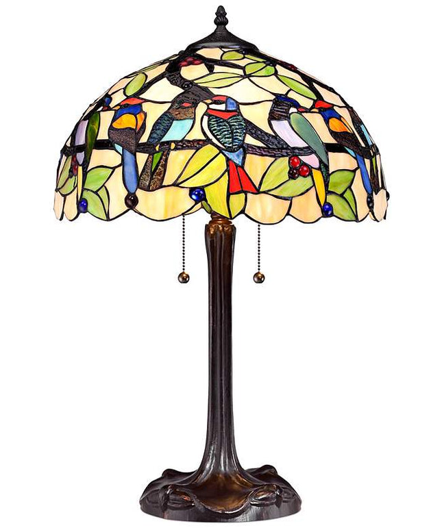Robert Louis Tiffany 24 3/4" Woodland Birds Tiffany-Style Table Lamp