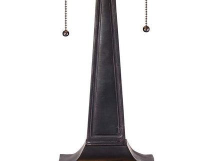 Robert Louis Tiffany Mission Square Art Glass and Bronze Lamp with Dimmer