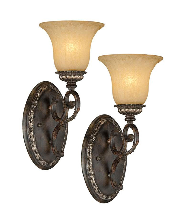 San Marino Bronze and Gold 14 1/2" High Wall Sconce Set of 2