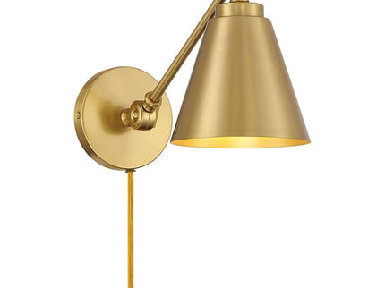 Savoy House Meridian Natural Brass Adjustable Wall Lamps Set of 2