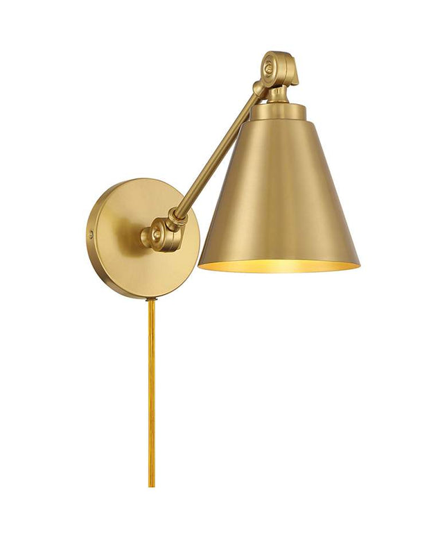 Savoy House Meridian Natural Brass Adjustable Wall Lamps Set of 2