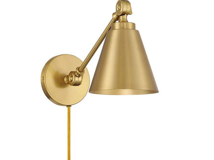 Savoy House Meridian Natural Brass Adjustable Wall Lamps Set of 2