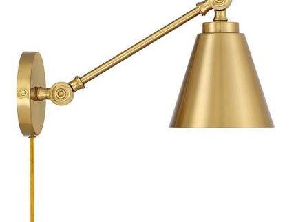 Savoy House Meridian Natural Brass Adjustable Wall Lamps Set of 2
