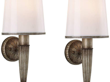 Serina 19" High Weathered Bronze Wall Sconce Set of 2