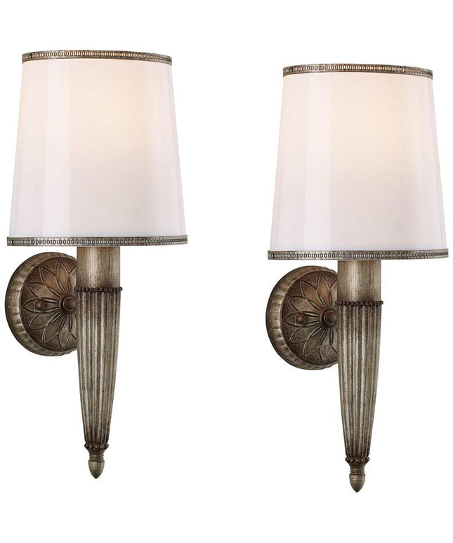 Serina 19" High Weathered Bronze Wall Sconce Set of 2