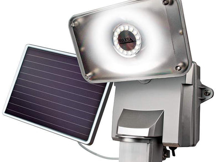 Silver Motion-Activated Solar LED Security Light