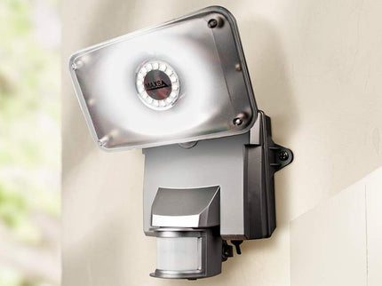 Silver Motion-Activated Solar LED Security Light