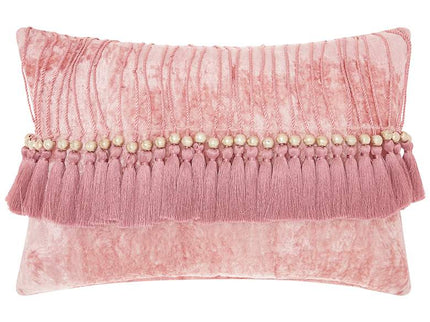 Sofia Rose Velvet Tassels 20" x 14" Rectangular Throw Pillow