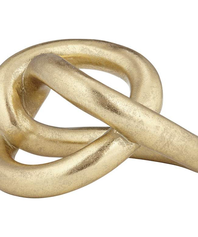 Squiggly II 6 1/2" High Shiny Gold-Leaf Chain Sculpture