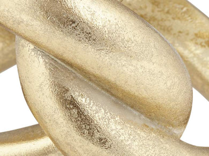 Squiggly II 6 1/2" High Shiny Gold-Leaf Chain Sculpture