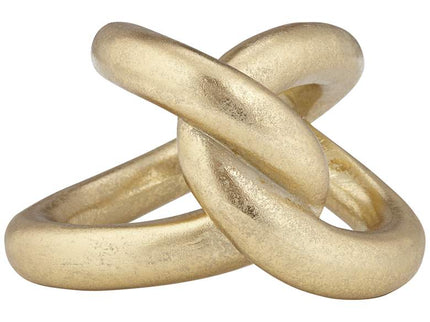 Squiggly II 6 1/2" High Shiny Gold-Leaf Chain Sculpture