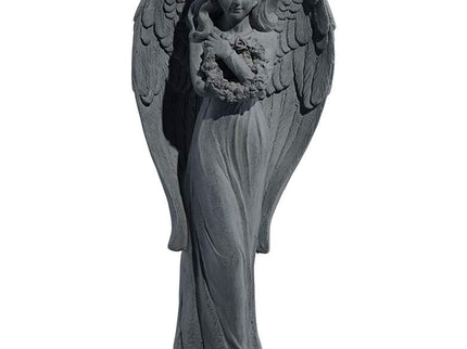 Standing Angel 25" High Faux Greystone Indoor-Outdoor Statue